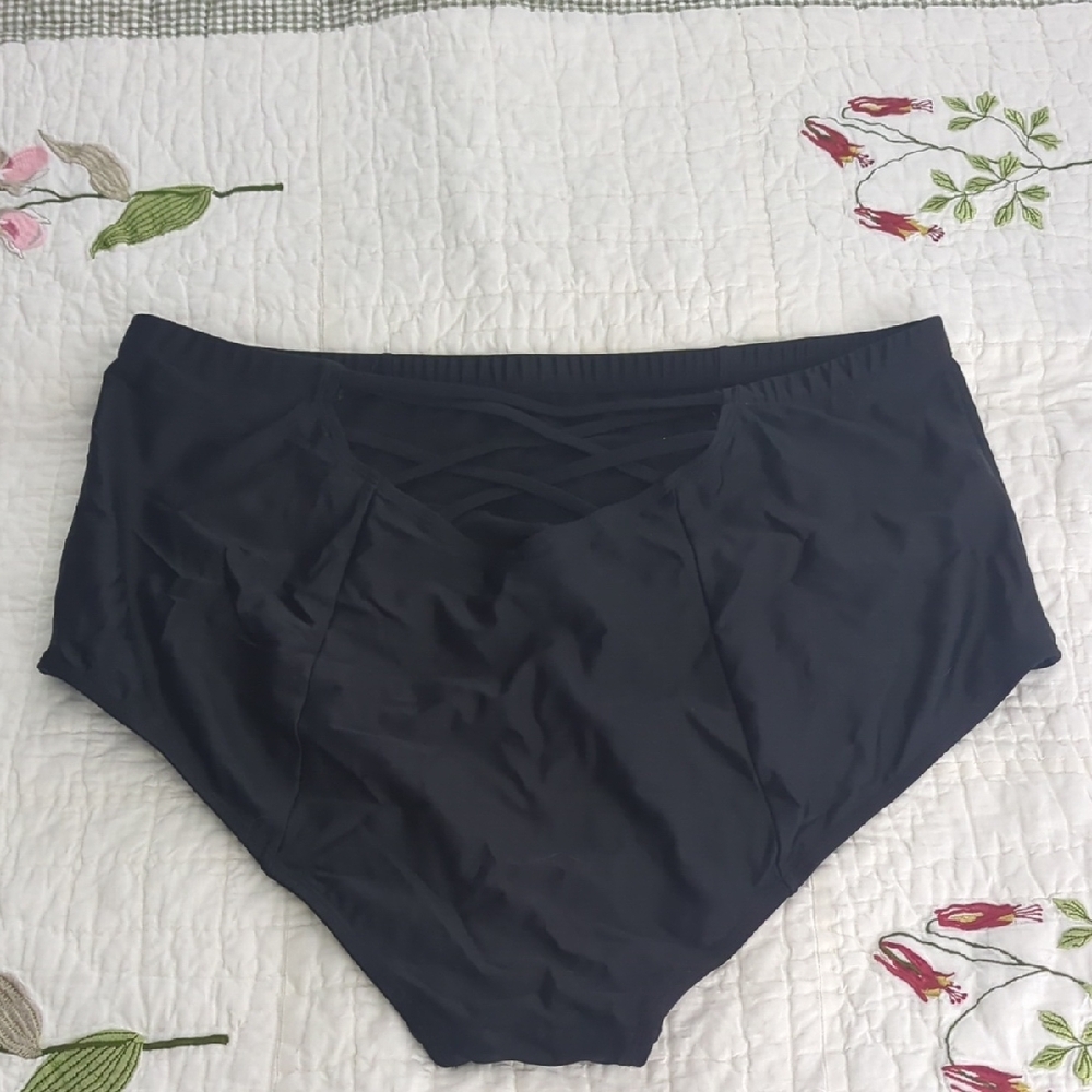 Black High-Waisted Swim Bottoms From Torrid - Picture 3 of 3